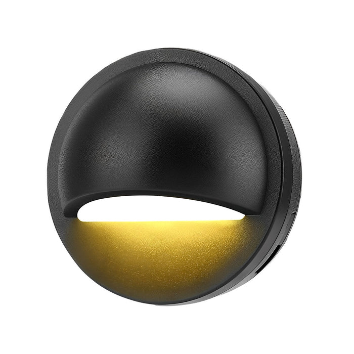 Round Modern Step Light - Recessed LED Stairway Lamp for Outdoor Deck and Patio Lighting