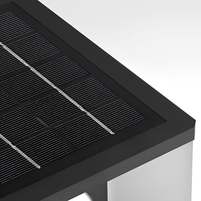 Square Outdoor Pillar Lights - Modern Mountain Design, Solar Powered Fence Post Light