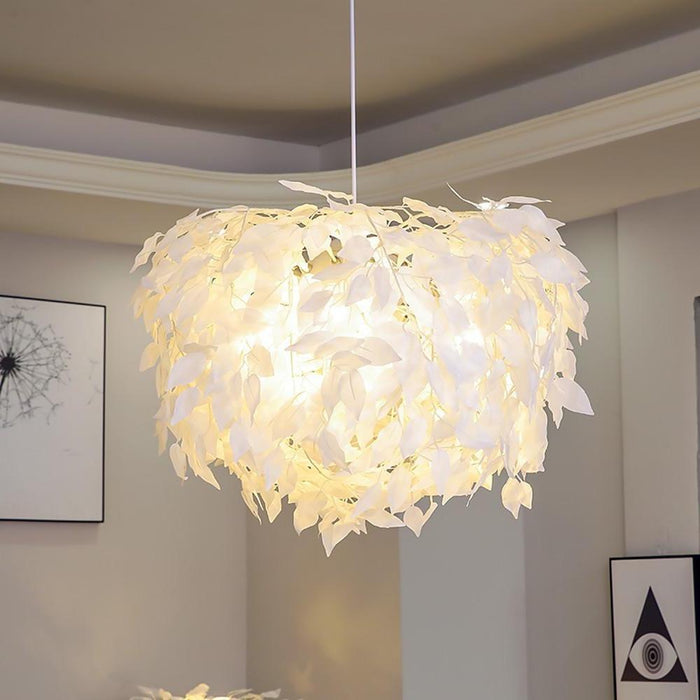 Modern Scandinavian Fabric Pendant Lightâ€?White & Gold. LED. Dimmable. 24''