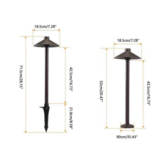 Mushroom LED Outdoor Landscape Lighting - Waterproof, In-Ground/Base Mount, Modern Aluminum Design for Garden, Patio, Lawn