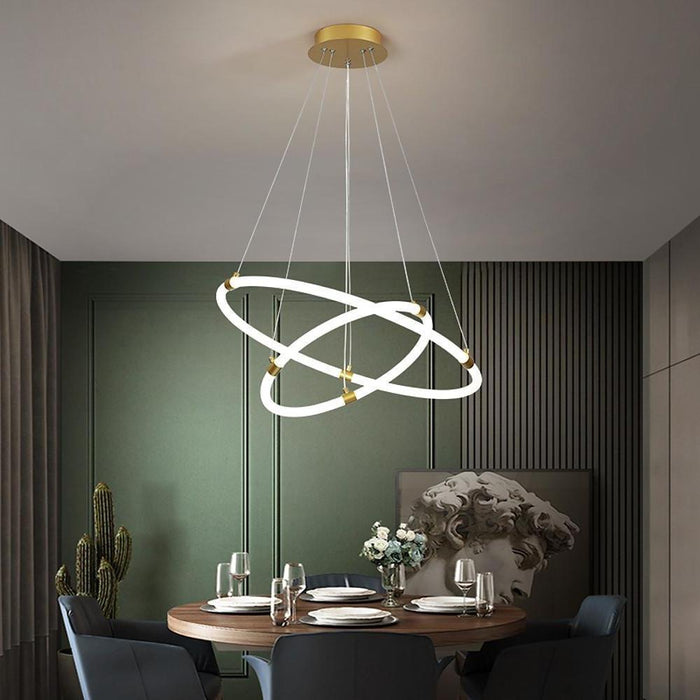 Surround Circle LED Chandelier: 2/3-Light. 4000K. Acrylic