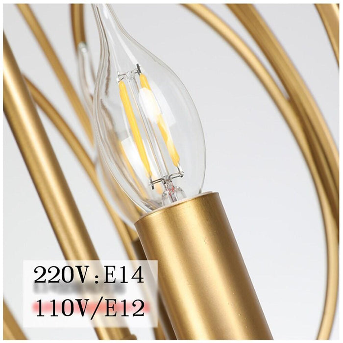 Ornate Candelabra Brass Chandelier LED Gold Orb Chandelier 3 Lights