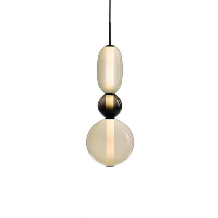 Multiple Shapes Colored Glass Pendant Light Metal Pendant Lighting