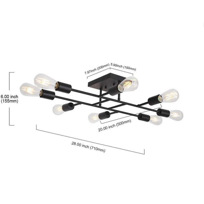 8-light LED Electroplated Metal Vintage Ceiling Lights Flush Mount Lighting