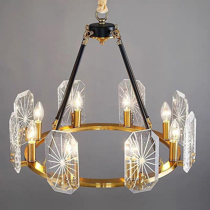 Wagon Wheel Chandeliers - 8 or 10 Lights. Gold Finish