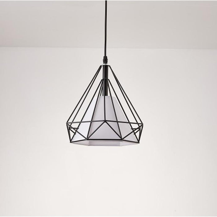 Geometrical Lantern Classic Island Pendant Lights Metal Fabric Ceiling Light