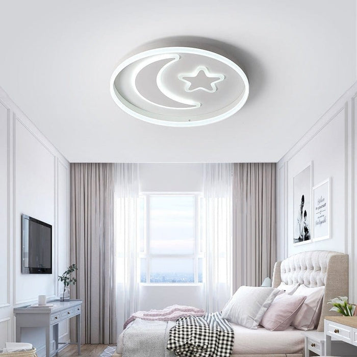 Nordic Cartoon Creative Star Moon Electrodeless Dimming Ceiling Lamp Kid's Room