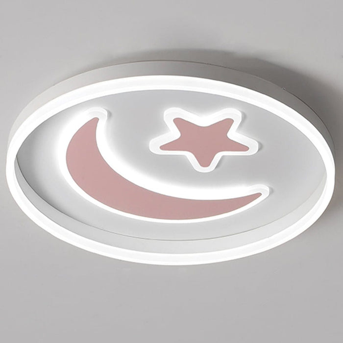 Nordic Cartoon Creative Star Moon Electrodeless Dimming Ceiling Lamp Kid's Room