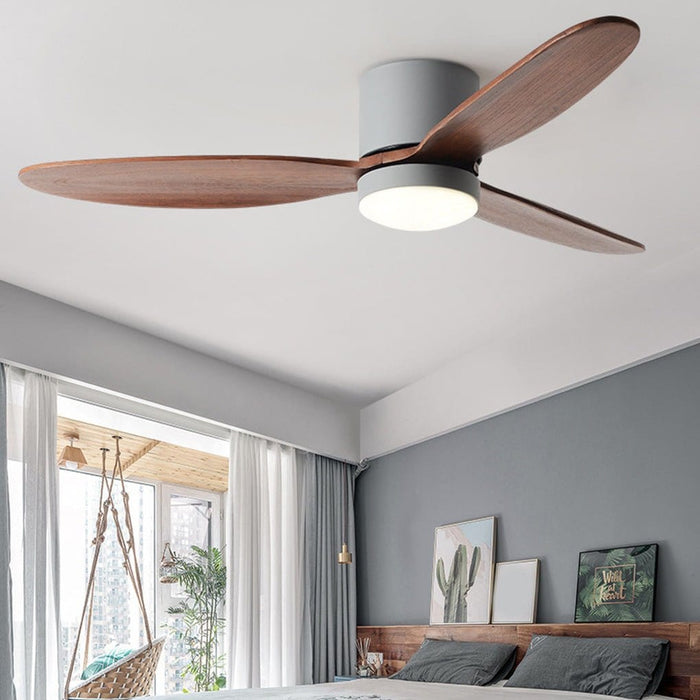 LED Inverter Silent Nordic Flush Mount Ceiling Fan Light Chandelier with Fan