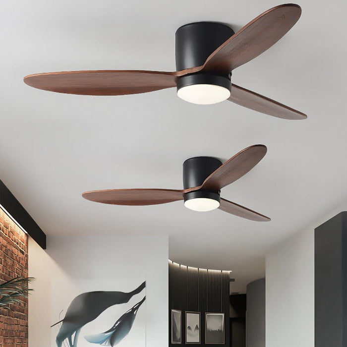 LED Inverter Silent Nordic Flush Mount Ceiling Fan Light Chandelier with Fan