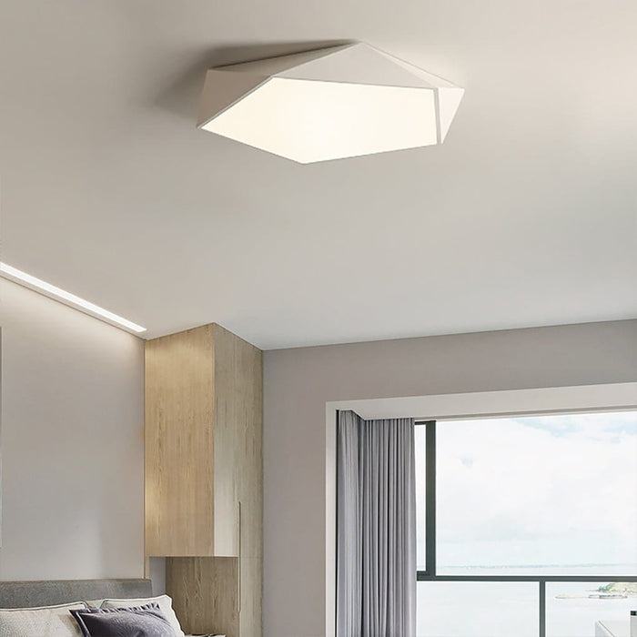 Nordic Minimalist Creative Geometric LED Three Color Dimming Ceiling Lamp
