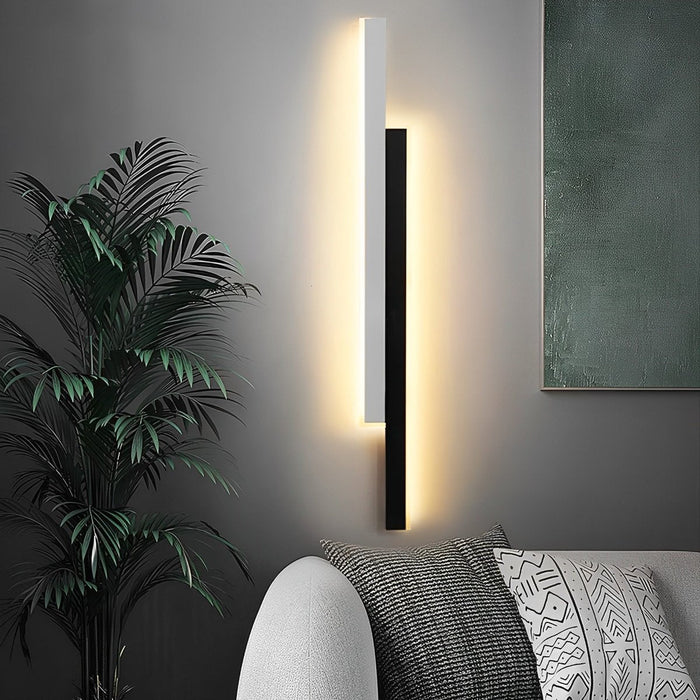 Nordic Minimalist Double Long Strip LED Wall Lamp - Modern Interior Lighting for Living Room, Bedroom, Aisle