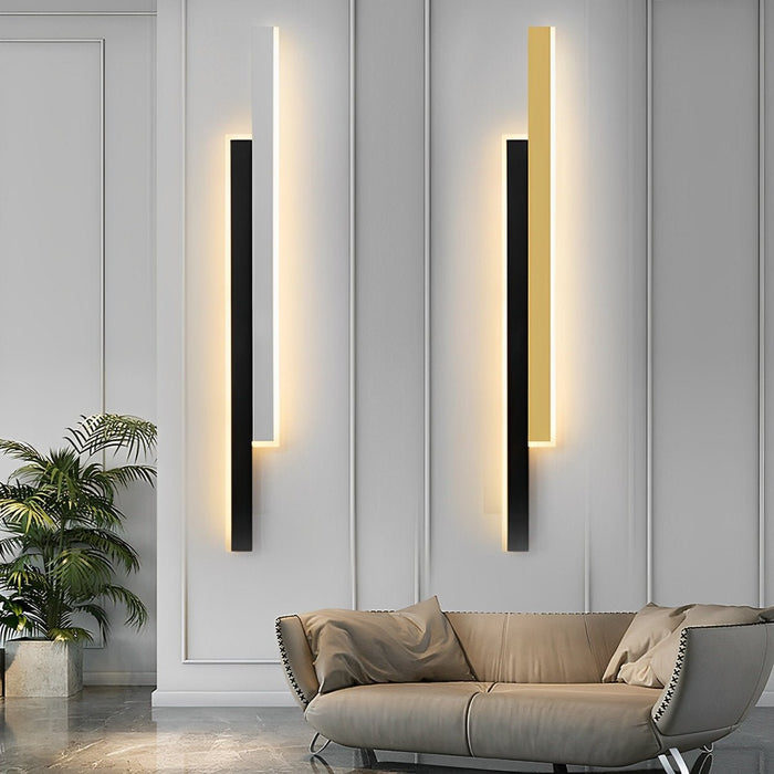 Nordic Minimalist Double Long Strip LED Wall Lamp - Modern Interior Lighting for Living Room, Bedroom, Aisle