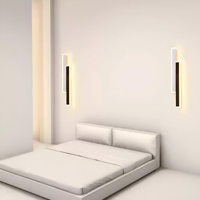Nordic Minimalist Double Long Strip LED Wall Lamp - Modern Interior Lighting for Living Room, Bedroom, Aisle