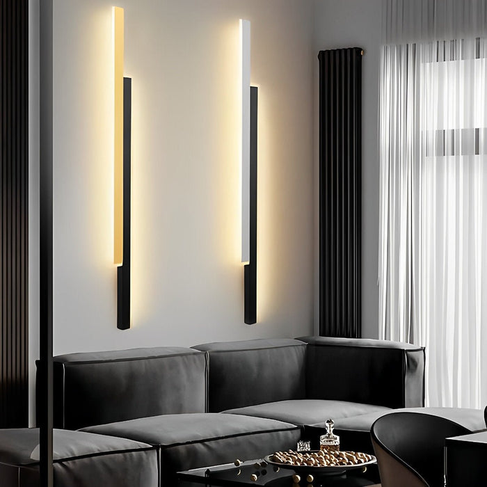 Nordic Minimalist Double Long Strip LED Wall Lamp - Modern Interior Lighting for Living Room, Bedroom, Aisle