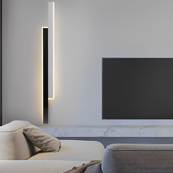 Nordic Minimalist Double Long Strip LED Wall Lamp - Modern Interior Lighting for Living Room, Bedroom, Aisle