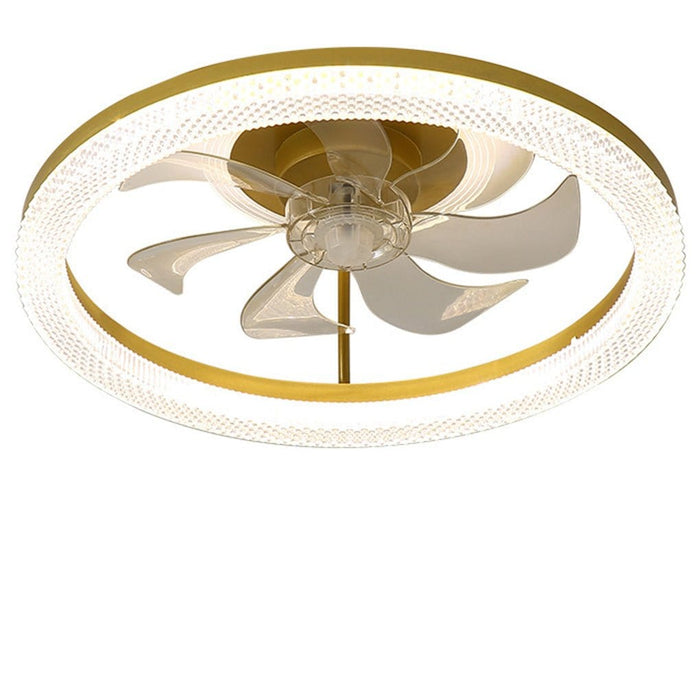 Nordic Minimalist Mute Six-speed Adjustable LED Ceiling Fan Lamp for Bedroom Living Room