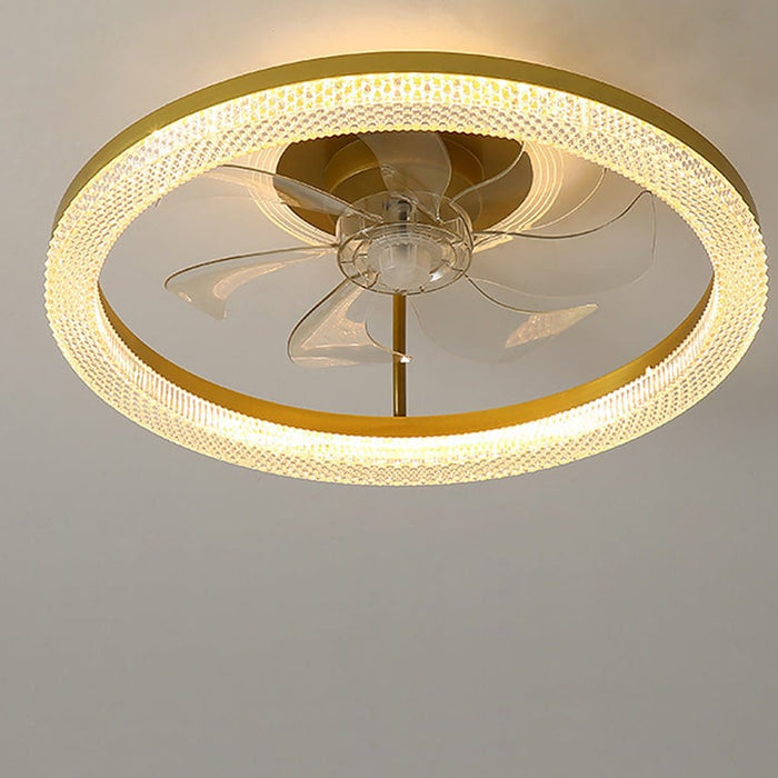 Nordic Minimalist Mute Six-speed Adjustable LED Ceiling Fan Lamp for Bedroom Living Room