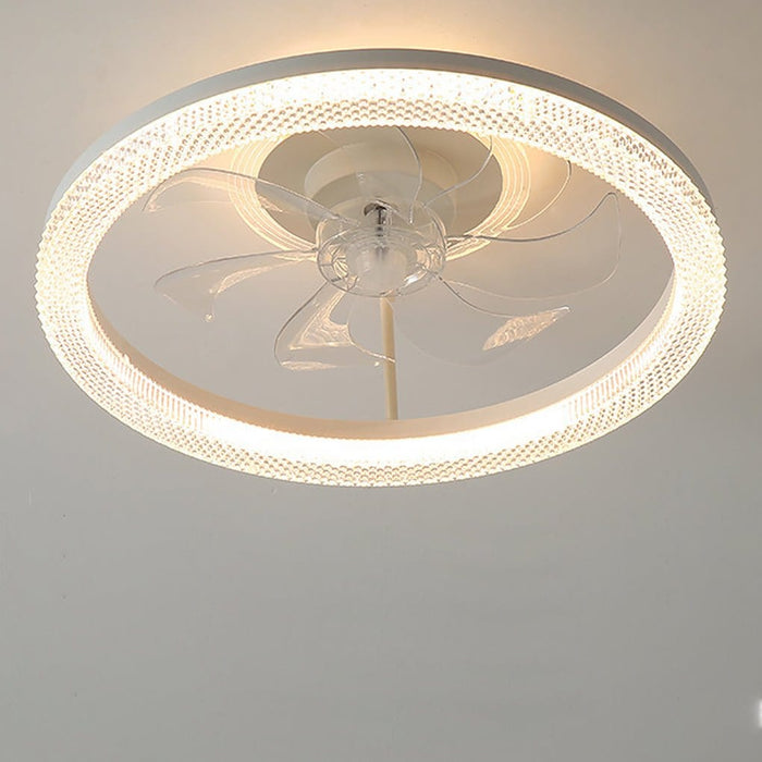 Nordic Minimalist Mute Six-speed Adjustable LED Ceiling Fan Lamp for Bedroom Living Room