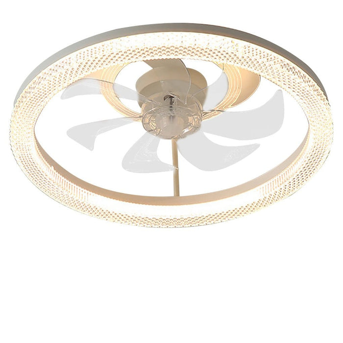 Nordic Minimalist Mute Six-speed Adjustable LED Ceiling Fan Lamp for Bedroom Living Room