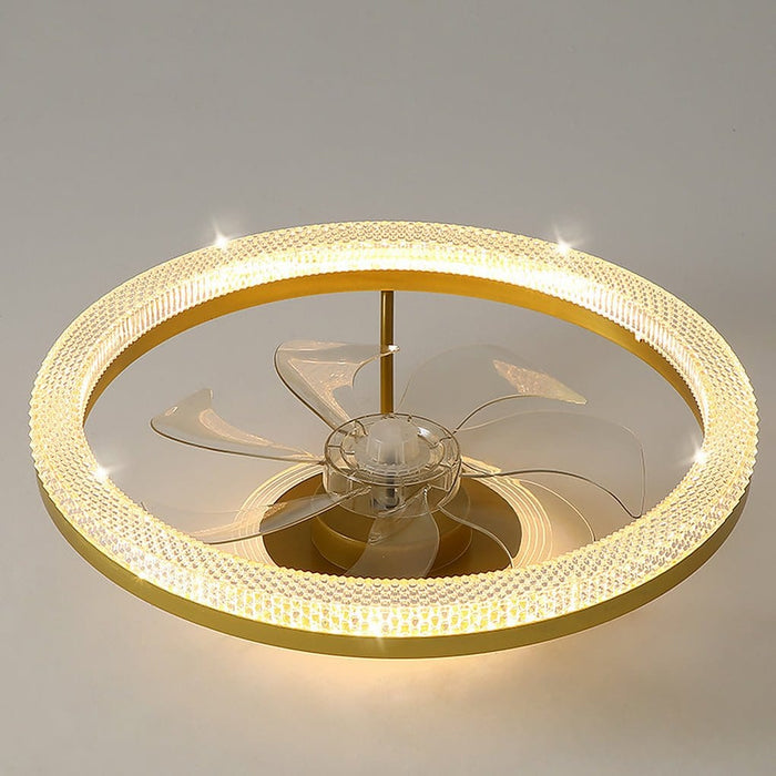 Nordic Minimalist Mute Six-speed Adjustable LED Ceiling Fan Lamp for Bedroom Living Room