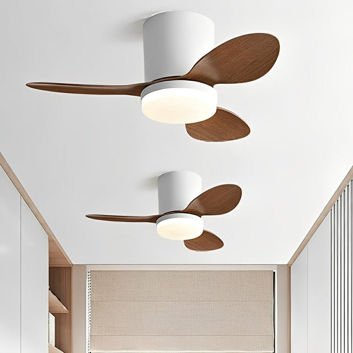 Nordic Ceiling Fan Light - DC Motor, Reverse Airflow / 6-Speed Control, Remote Operated