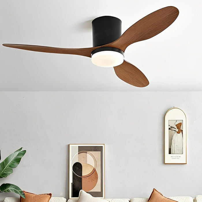 Nordic Ceiling Fan Light - DC Motor, Reverse Airflow / 6-Speed Control, Remote Operated
