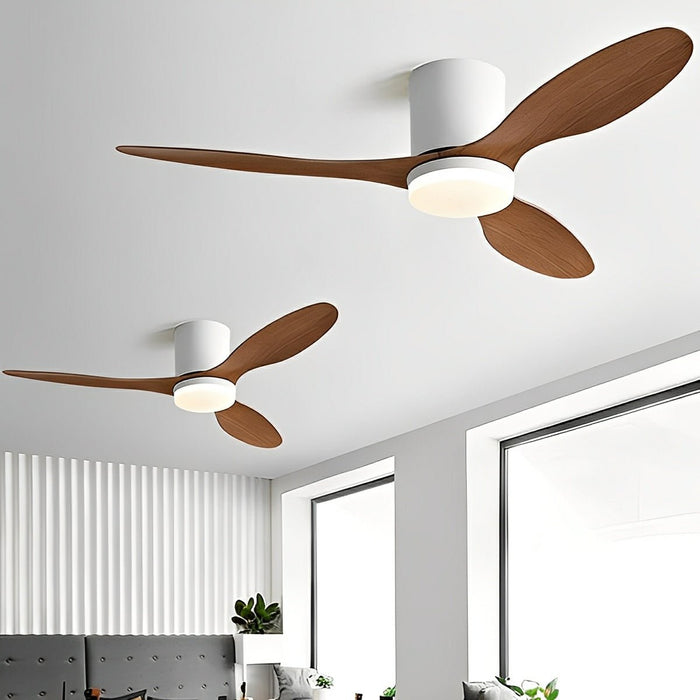 Nordic Ceiling Fan Light - DC Motor, Reverse Airflow / 6-Speed Control, Remote Operated