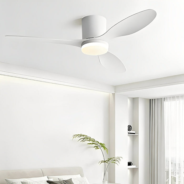 Nordic Ceiling Fan Light - DC Motor, Reverse Airflow / 6-Speed Control, Remote Operated