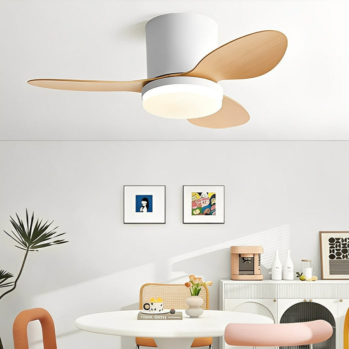 Nordic Ceiling Fan Light - DC Motor, Reverse Airflow / 6-Speed Control, Remote Operated