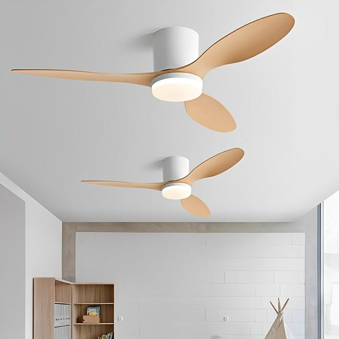 Nordic Ceiling Fan Light - DC Motor, Reverse Airflow / 6-Speed Control, Remote Operated