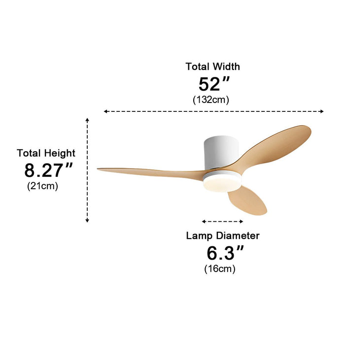 Nordic Ceiling Fan Light - DC Motor, Reverse Airflow / 6-Speed Control, Remote Operated