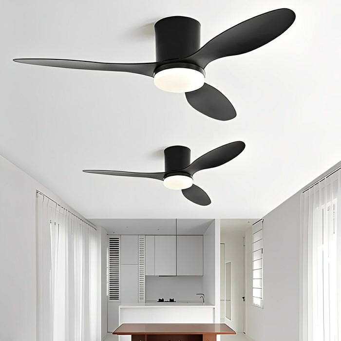 Nordic Ceiling Fan Light - DC Motor, Reverse Airflow / 6-Speed Control, Remote Operated