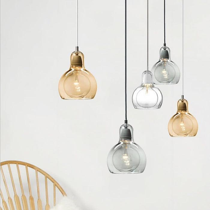 Nordic Post-modern Minimalist Glass Chandelier for Bedside Entryway Bar