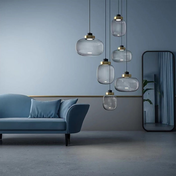 Nordic Postmodern Minimalist Warm Light LED Glass Pendent Lighting for Bedside Dinning Table