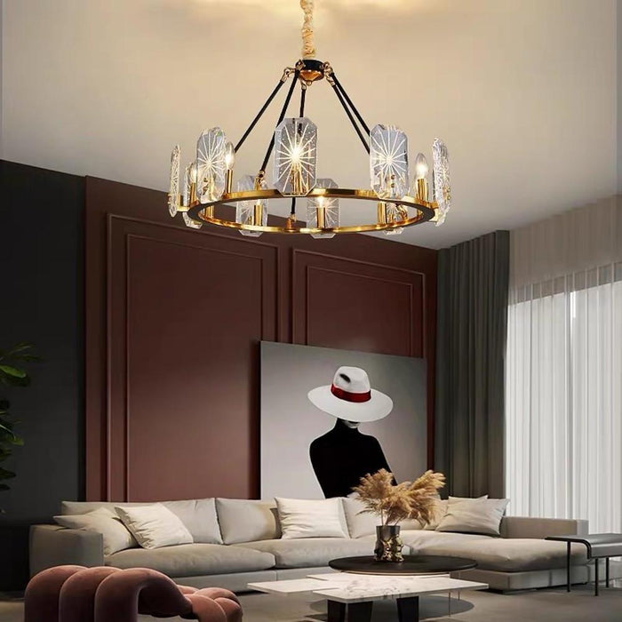 Wagon Wheel Chandeliers - 8 or 10 Lights. Gold Finish