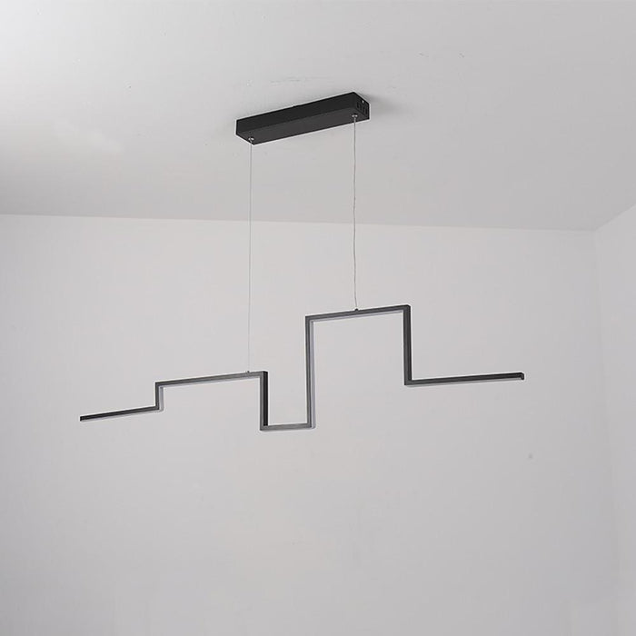 Modern Abstract Line Design Hallway Chandelier Metal PVC Island Ceiling Light