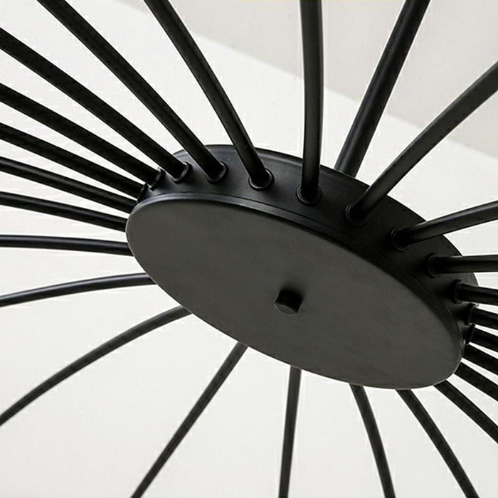 Linear Sputnik Chandelier - Black Metal.  12 Light. Modern Hanging Lights