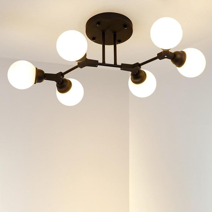 6-light Glass LED Modern Chandeliers Ceiling Lights Pendant Light