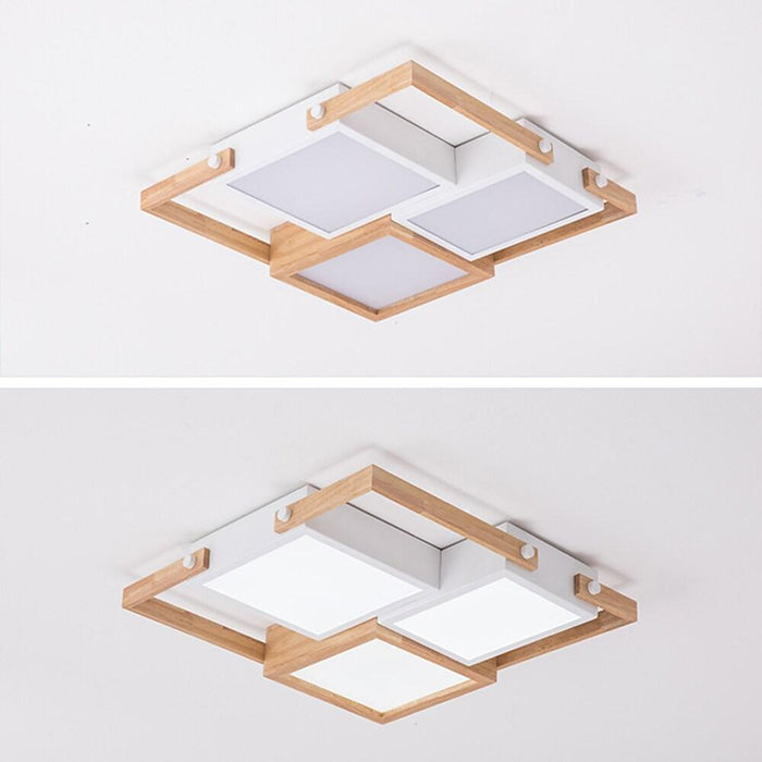 Multi Square Dimmable LED Rustic Ceiling Light Flush Mount Lighting