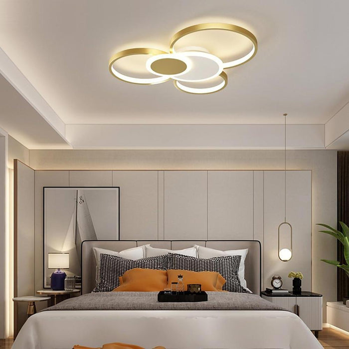 Circles Dimmable with Remote LED Modern Ceiling Lights Flush Mount Lighting