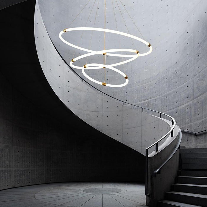 Surround Circle LED Chandelier: 2/3-Light. 4000K. Acrylic