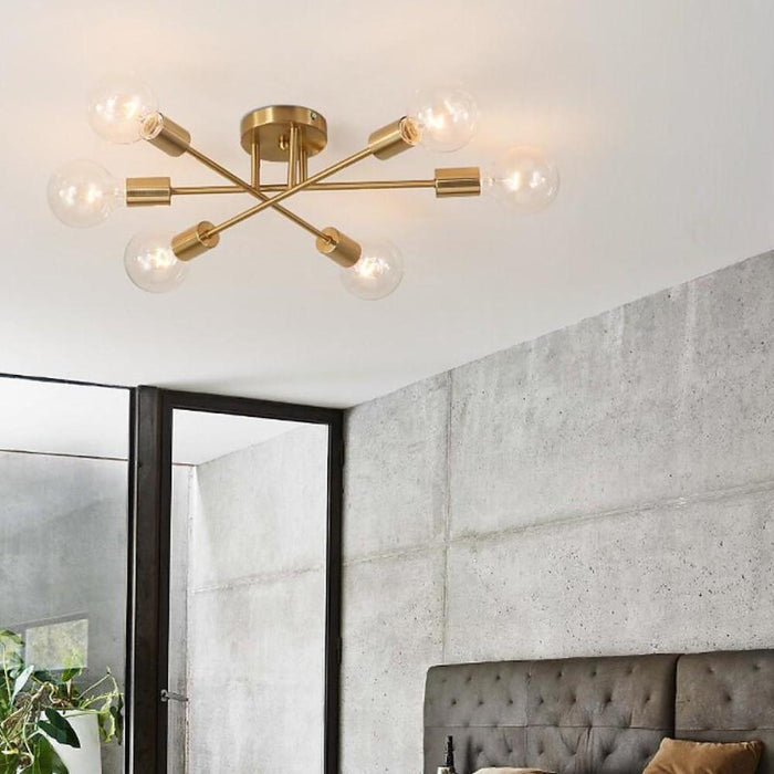 Geometrical Linear Modern Sputnik Flush Mount Light LED Ceiling Light