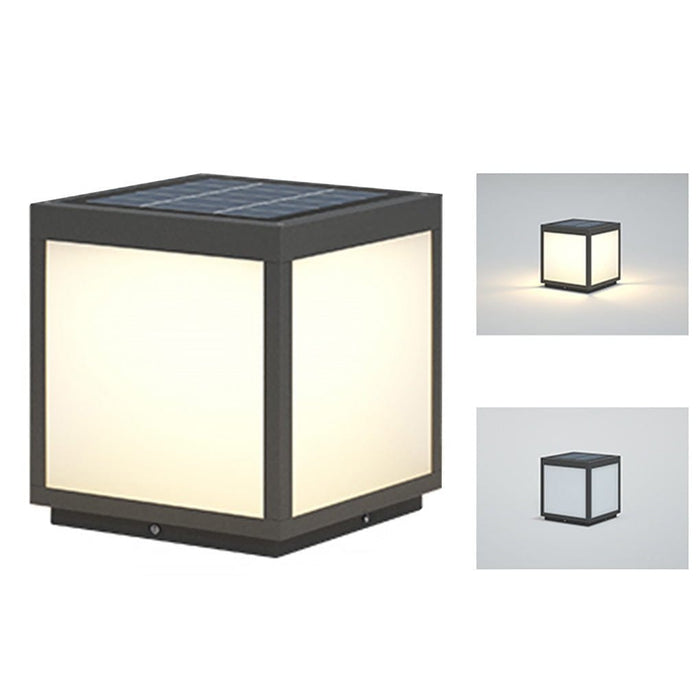 Outdoor Courtyard Waterproof LED Solar Pillar Lights Landscape Lighting