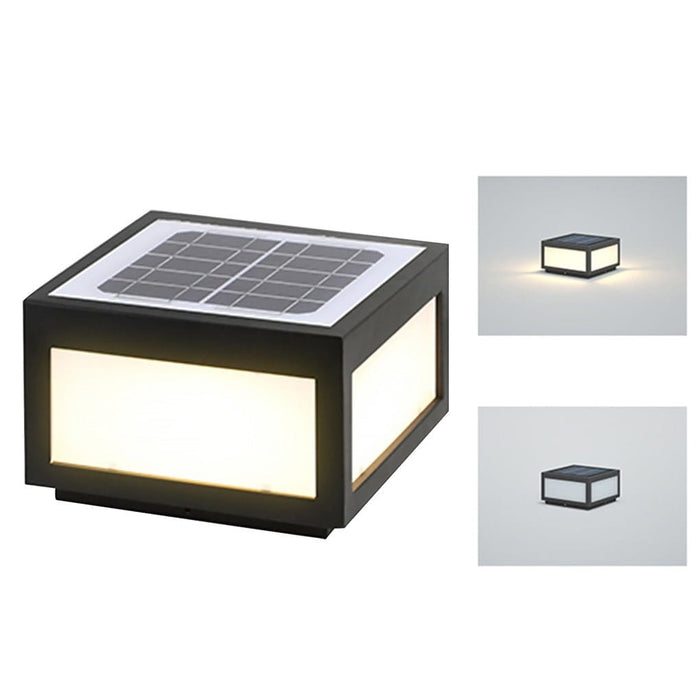 Outdoor Courtyard Waterproof LED Solar Pillar Lights Landscape Lighting