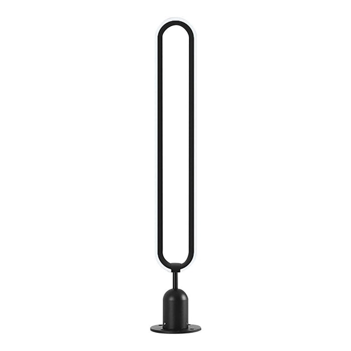 Minimalist Long Oval Ring Led Waterproof Black Modern Solar Lights Outdoor