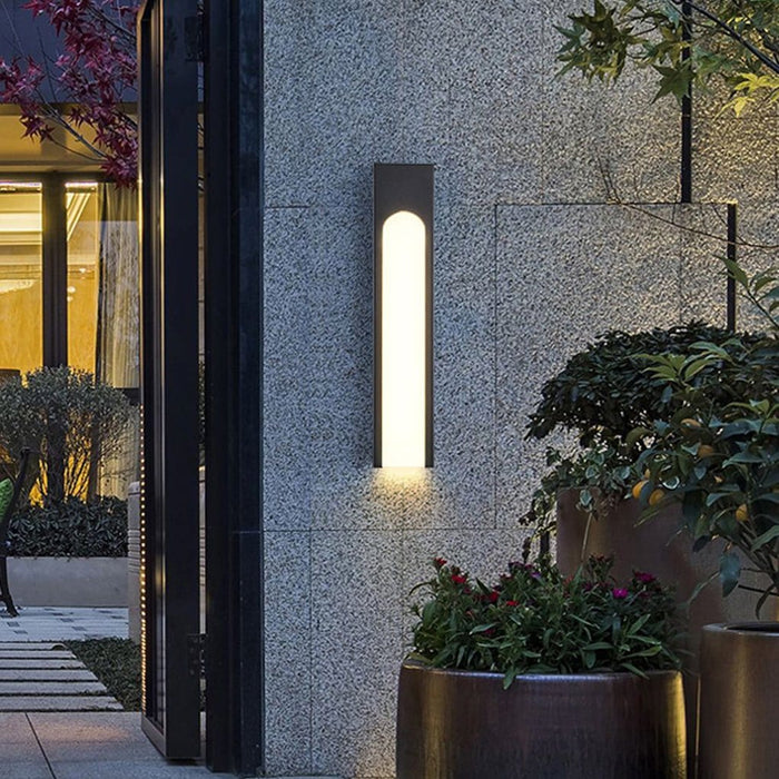 Arched Trapezoid Waterproof Black LED Modern Outdoor Wall Lights Wall Lamp