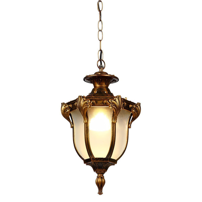 Outdoor Waterproof LED Ceiling Pendant Light - Vintage Glass Design, Die-Cast Aluminum Construction, All-Weather Patio Garden Fixture