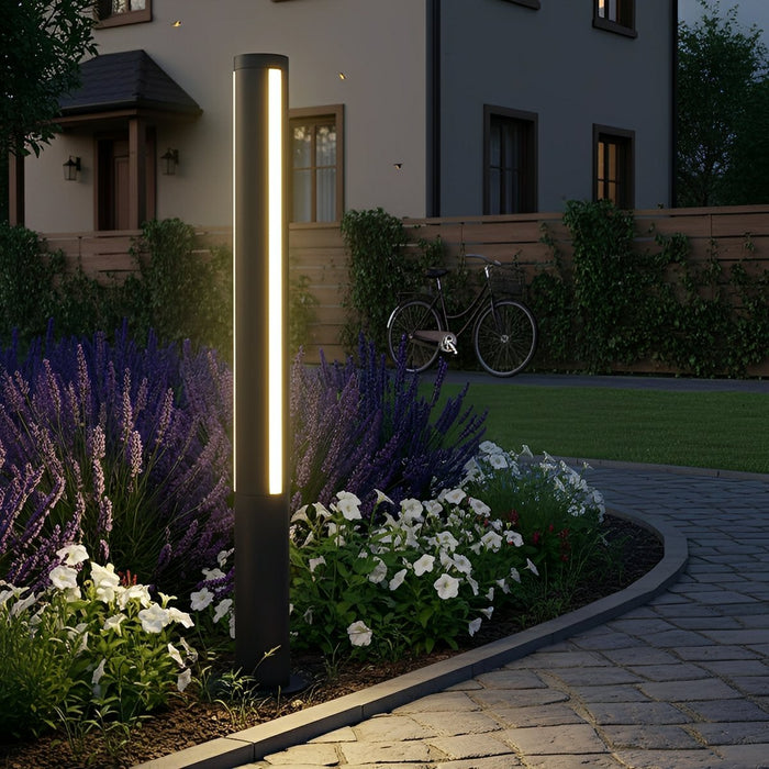 Outdoor Cylindrical Pathway Post Bollard Light - Waterproof LED Landscape Lighting - Garden, Driveway, Courtyard