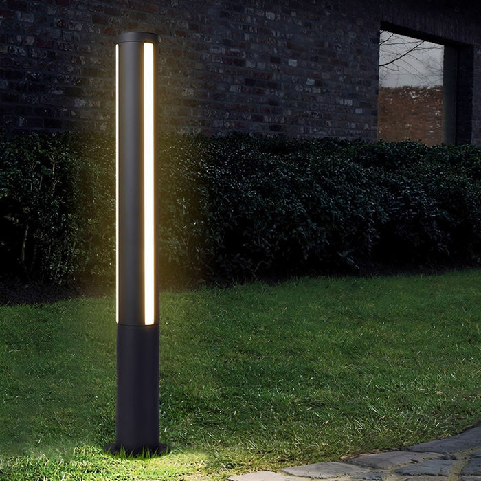 Outdoor Cylindrical Pathway Post Bollard Light - Waterproof LED Landscape Lighting - Garden, Driveway, Courtyard